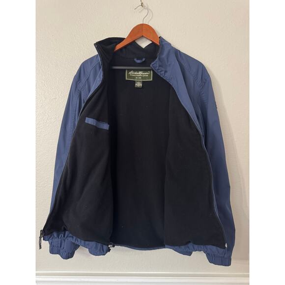 Eddie Bauer‎ Mens Navy Blue Fleece Lined Insulated Full Zip Jacket Size Medium - Picture 2 of 7